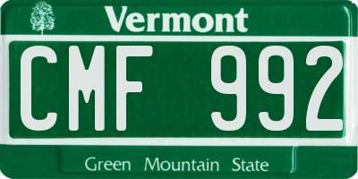 VT license plate CMF992