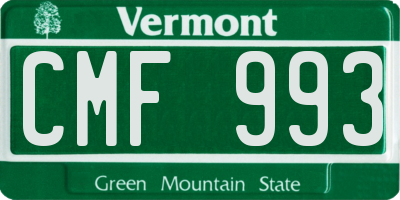 VT license plate CMF993