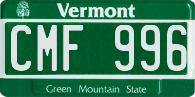 VT license plate CMF996