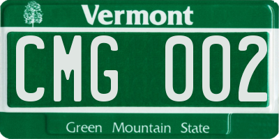 VT license plate CMG002