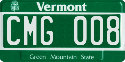 VT license plate CMG008