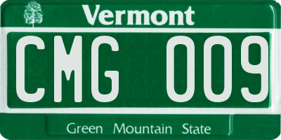 VT license plate CMG009