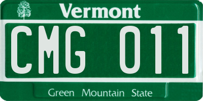 VT license plate CMG011