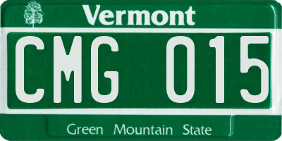 VT license plate CMG015