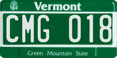 VT license plate CMG018