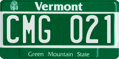 VT license plate CMG021