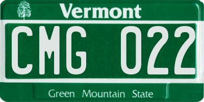 VT license plate CMG022