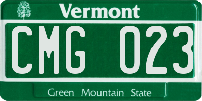VT license plate CMG023