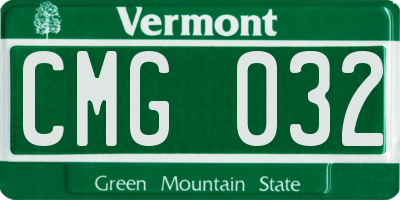 VT license plate CMG032