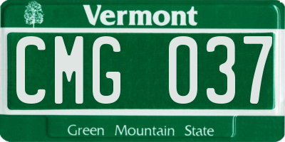 VT license plate CMG037