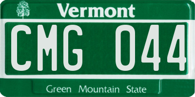 VT license plate CMG044