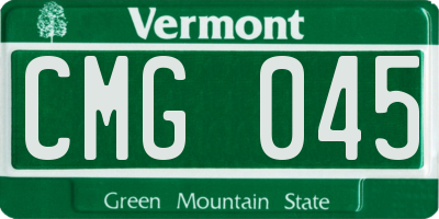 VT license plate CMG045