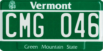 VT license plate CMG046