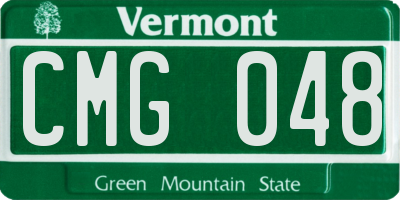 VT license plate CMG048