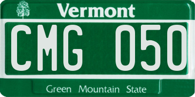 VT license plate CMG050