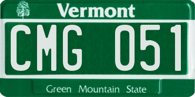VT license plate CMG051