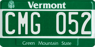 VT license plate CMG052