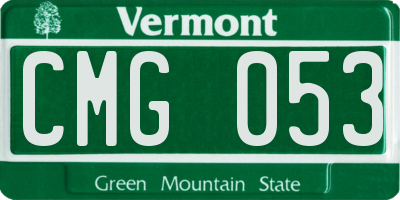 VT license plate CMG053