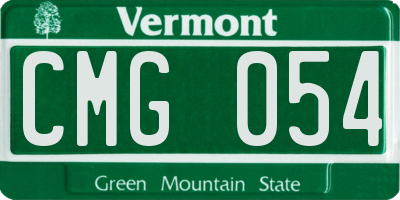 VT license plate CMG054