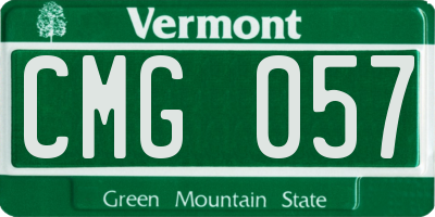 VT license plate CMG057