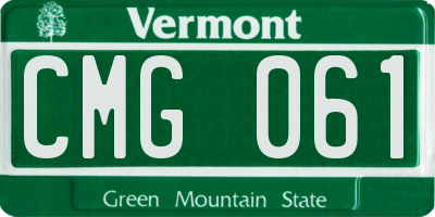 VT license plate CMG061