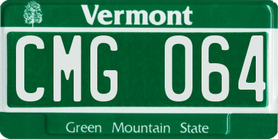 VT license plate CMG064