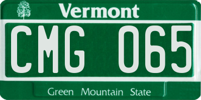 VT license plate CMG065