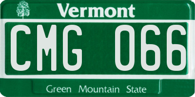 VT license plate CMG066