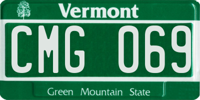 VT license plate CMG069