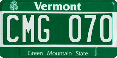 VT license plate CMG070