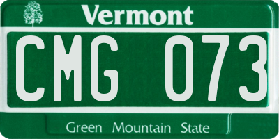 VT license plate CMG073
