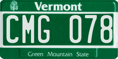 VT license plate CMG078