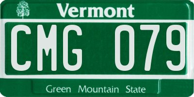 VT license plate CMG079