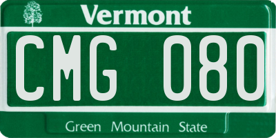 VT license plate CMG080