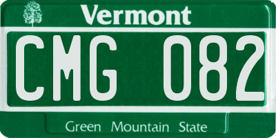VT license plate CMG082
