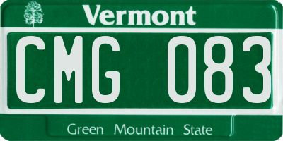VT license plate CMG083