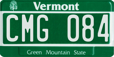 VT license plate CMG084