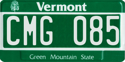 VT license plate CMG085