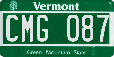VT license plate CMG087