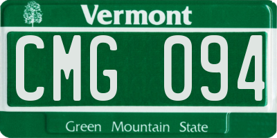 VT license plate CMG094