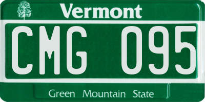 VT license plate CMG095