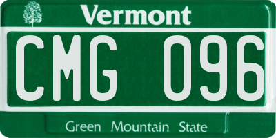 VT license plate CMG096
