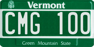 VT license plate CMG100
