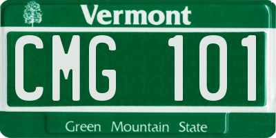 VT license plate CMG101