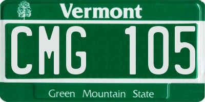 VT license plate CMG105