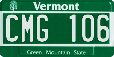 VT license plate CMG106