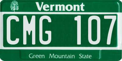 VT license plate CMG107