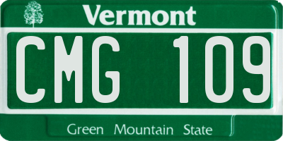 VT license plate CMG109