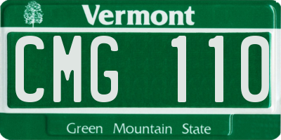VT license plate CMG110