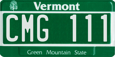 VT license plate CMG111